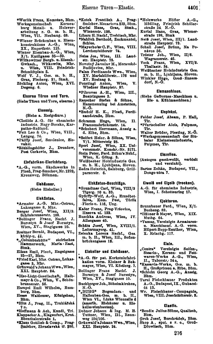 Compass 1922. Band VI: Österreich, Tschechoslowakei, Ungarn, Jugoslawien. - Seite 909