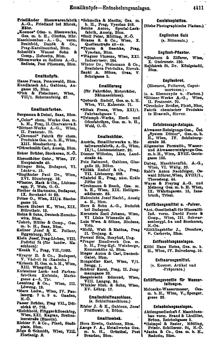 Compass 1922. Band VI: Österreich, Tschechoslowakei, Ungarn, Jugoslawien. - Page 919