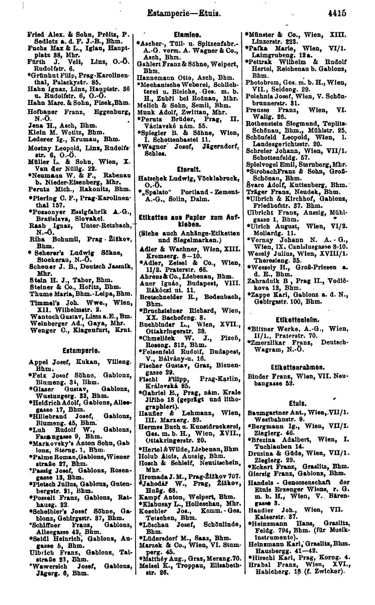 Compass 1922. Band VI: Österreich, Tschechoslowakei, Ungarn, Jugoslawien. - Page 923