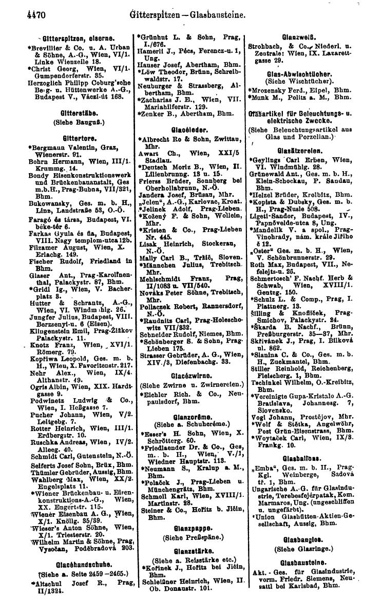 Compass 1922. Band VI: Österreich, Tschechoslowakei, Ungarn, Jugoslawien. - Page 984