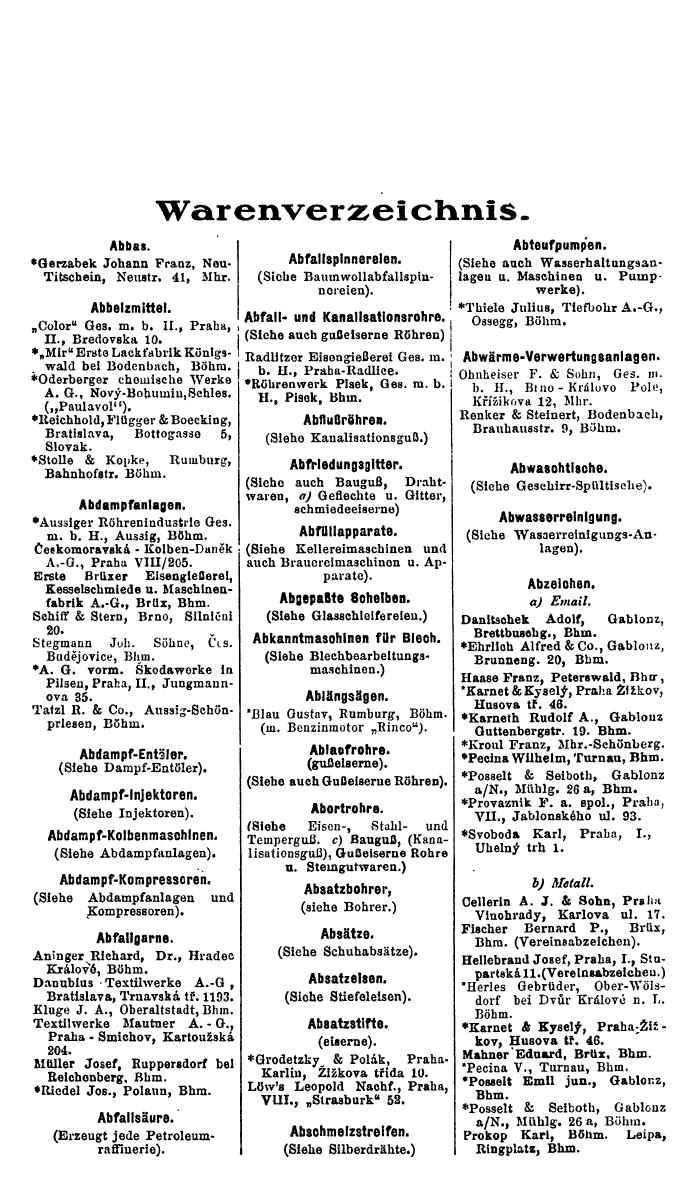 Compass. Industrielles Jahrbuch 1928: Tschechoslowakei. - Seite 2042