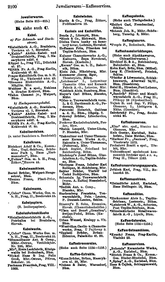 Compass. Industrielles Jahrbuch 1928: Tschechoslowakei. - Seite 2204