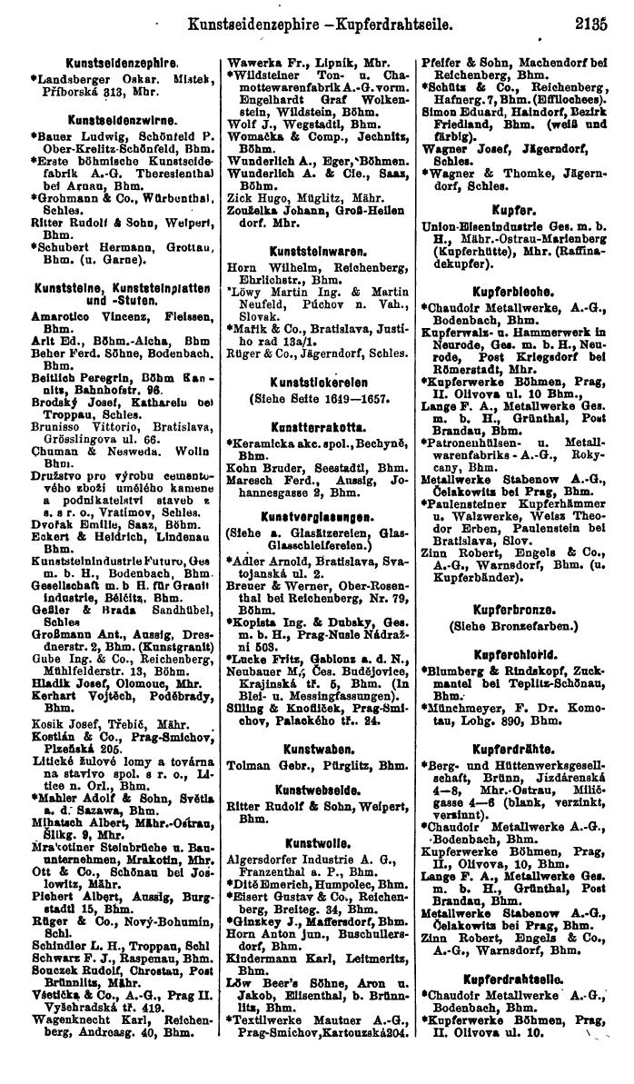 Compass. Industrielles Jahrbuch 1928: Tschechoslowakei. - Seite 2239