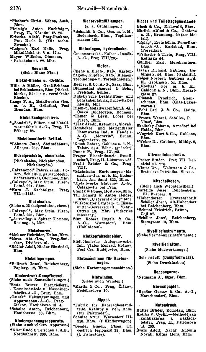Compass. Industrielles Jahrbuch 1928: Tschechoslowakei. - Seite 2280