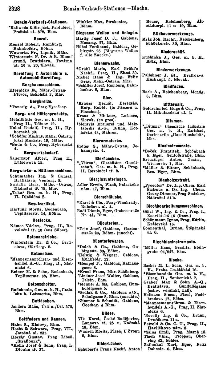 Compass. Industrielles Jahrbuch 1928: Tschechoslowakei. - Seite 2438