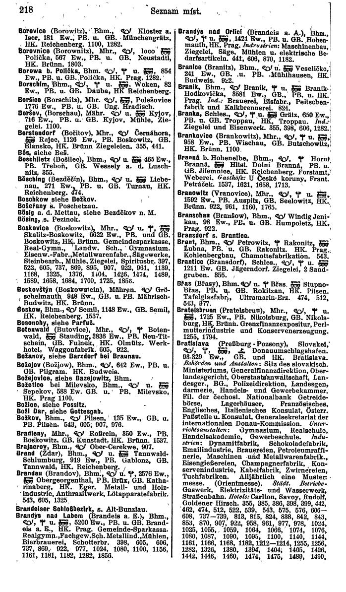 Compass. Industrielles Jahrbuch 1928: Tschechoslowakei. - Seite 244