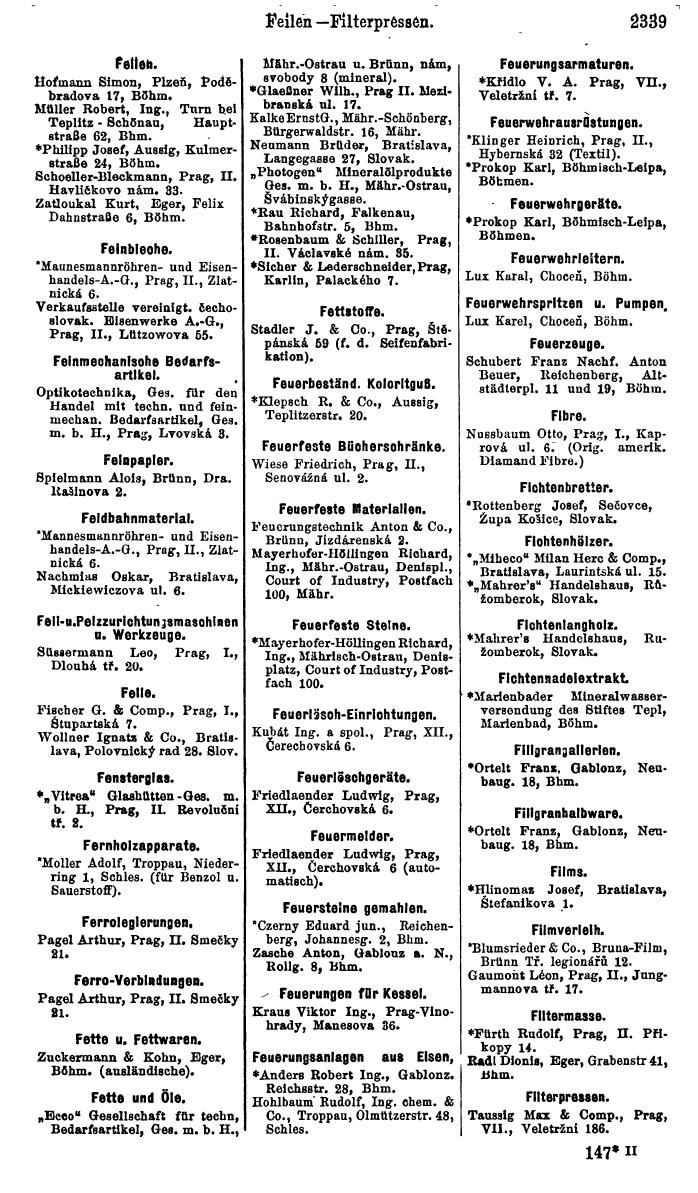 Compass. Industrielles Jahrbuch 1928: Tschechoslowakei. - Page 2449