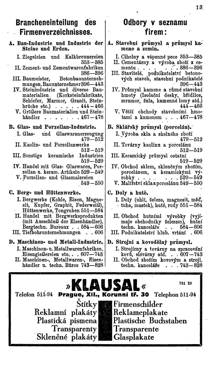 Compass. Industrielles Jahrbuch 1929: Tschechoslowakei. - Seite 17