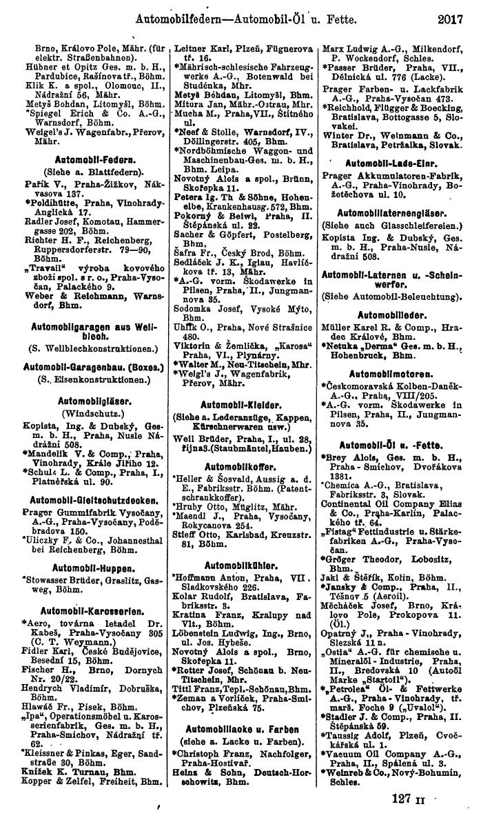 Compass. Industrielles Jahrbuch 1929: Tschechoslowakei. - Seite 2109
