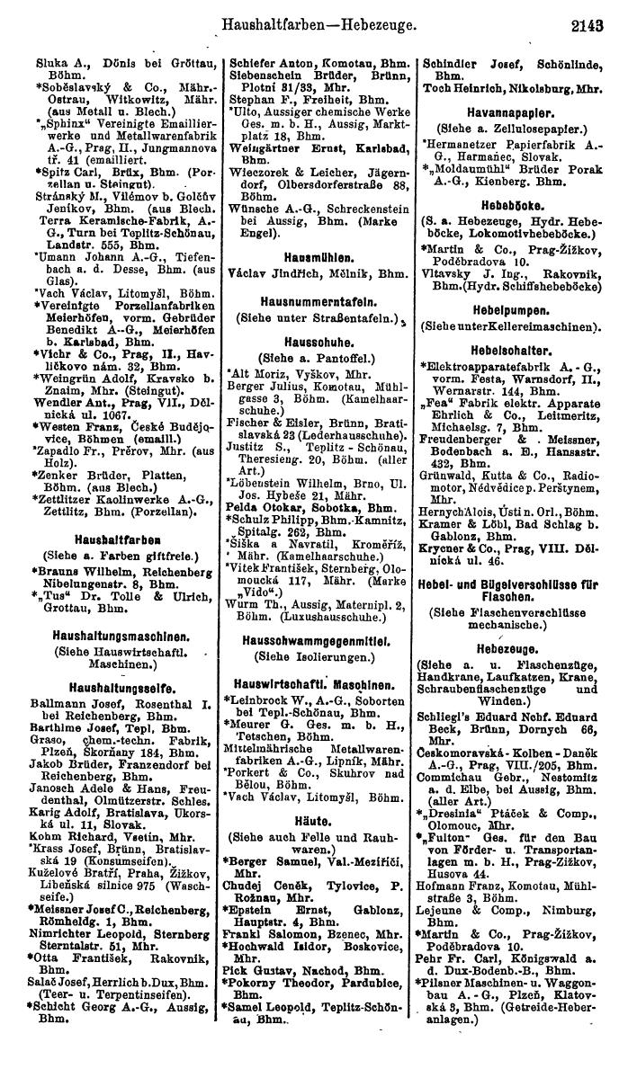 Compass. Industrielles Jahrbuch 1929: Tschechoslowakei. - Page 2235