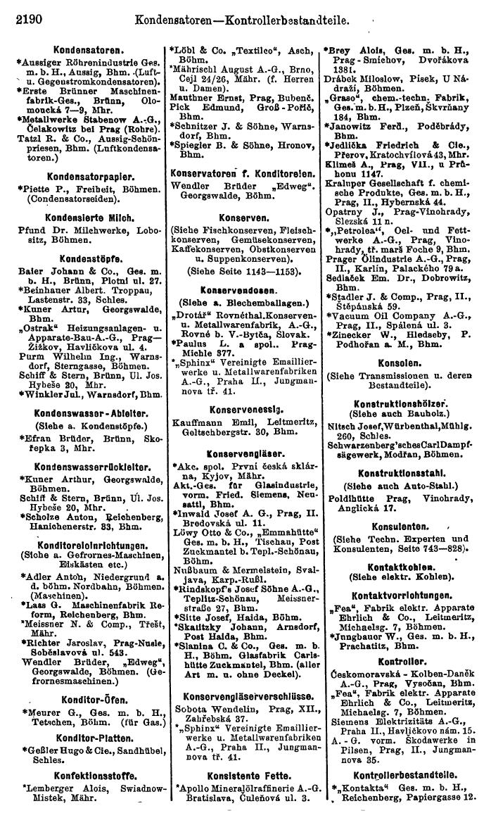 Compass. Industrielles Jahrbuch 1929: Tschechoslowakei. - Page 2282
