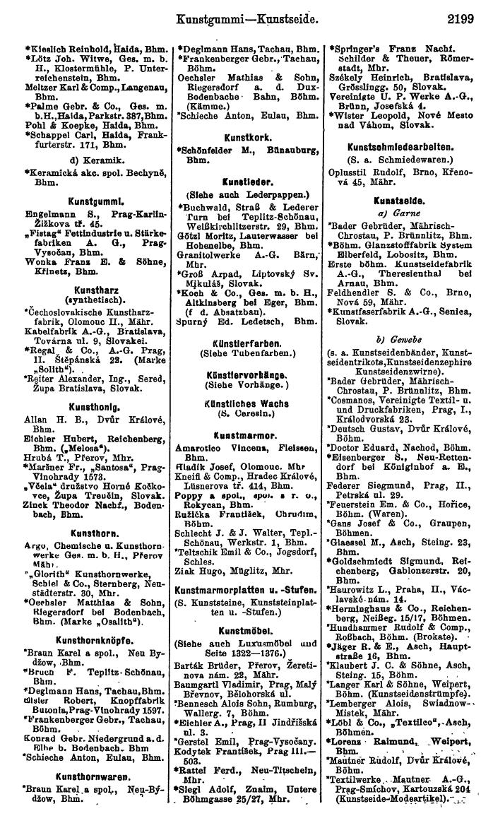 Compass. Industrielles Jahrbuch 1929: Tschechoslowakei. - Page 2291