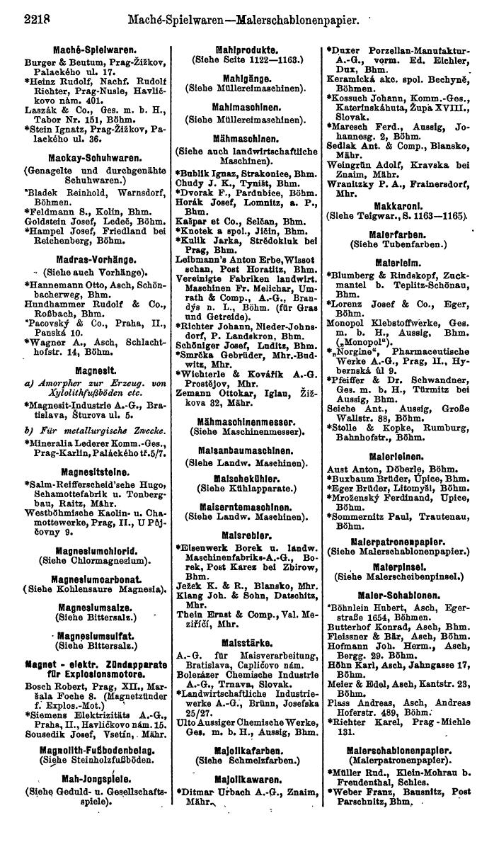Compass. Industrielles Jahrbuch 1929: Tschechoslowakei. - Page 2310