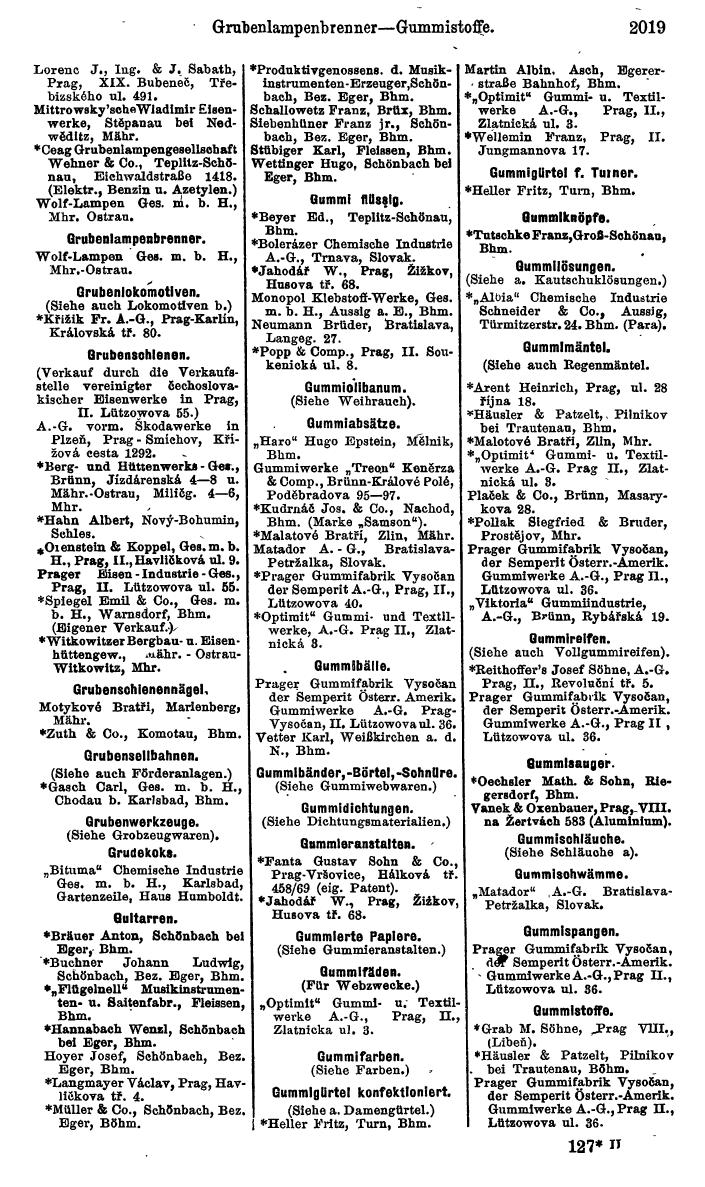 Compass. Kommerzieller Teil 1926: Tschechoslowakei. - Page 2109