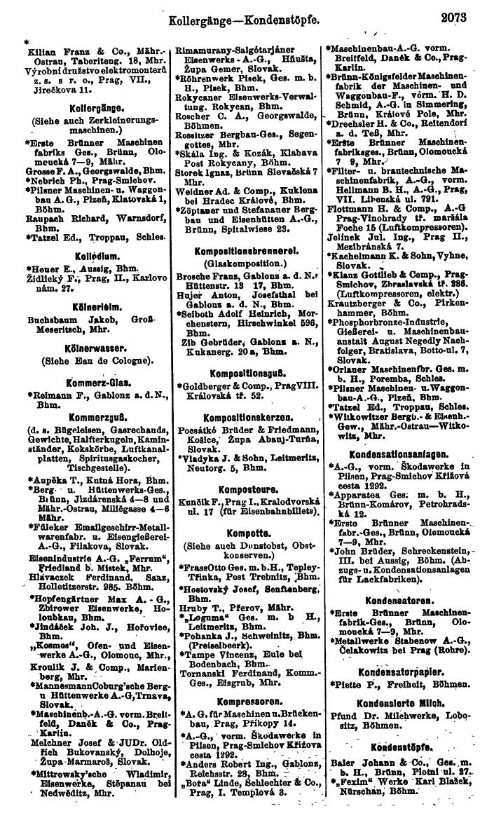Compass. Kommerzieller Teil 1926: Tschechoslowakei. - Page 2163
