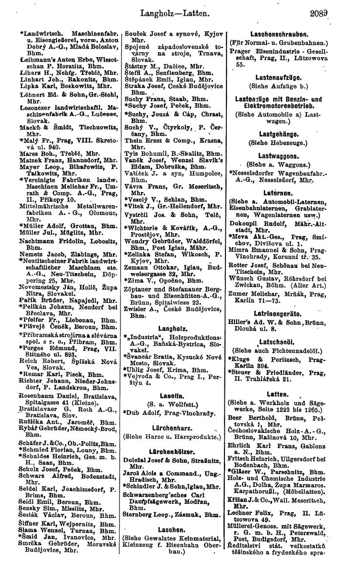 Compass. Kommerzieller Teil 1926: Tschechoslowakei. - Page 2179