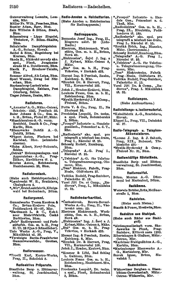 Compass. Kommerzieller Teil 1926: Tschechoslowakei. - Page 2240