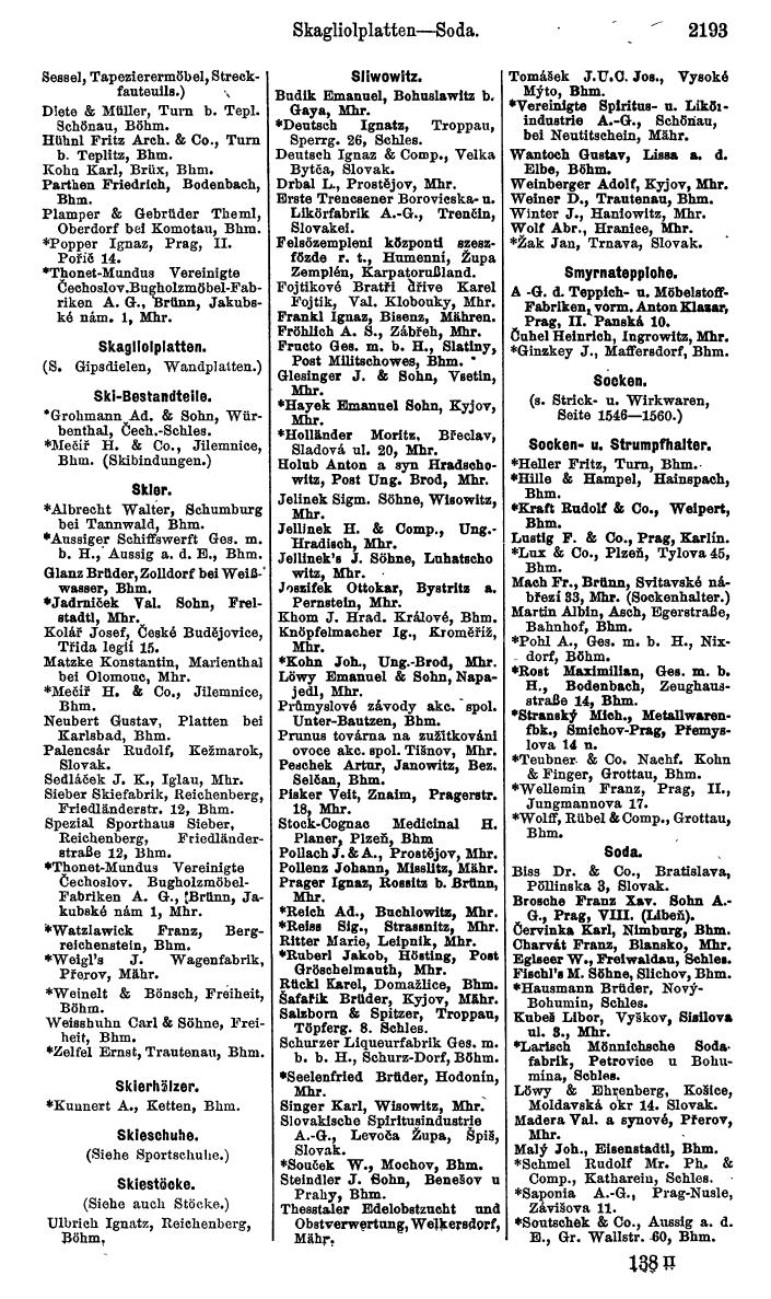 Compass. Kommerzieller Teil 1926: Tschechoslowakei. - Page 2285
