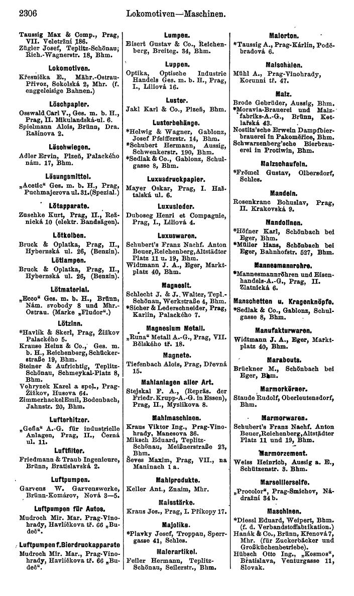 Compass. Kommerzieller Teil 1926: Tschechoslowakei. - Page 2398