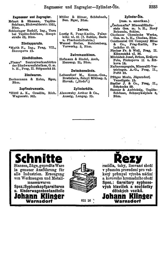 Compass. Kommerzieller Teil 1926: Tschechoslowakei. - Seite 2425