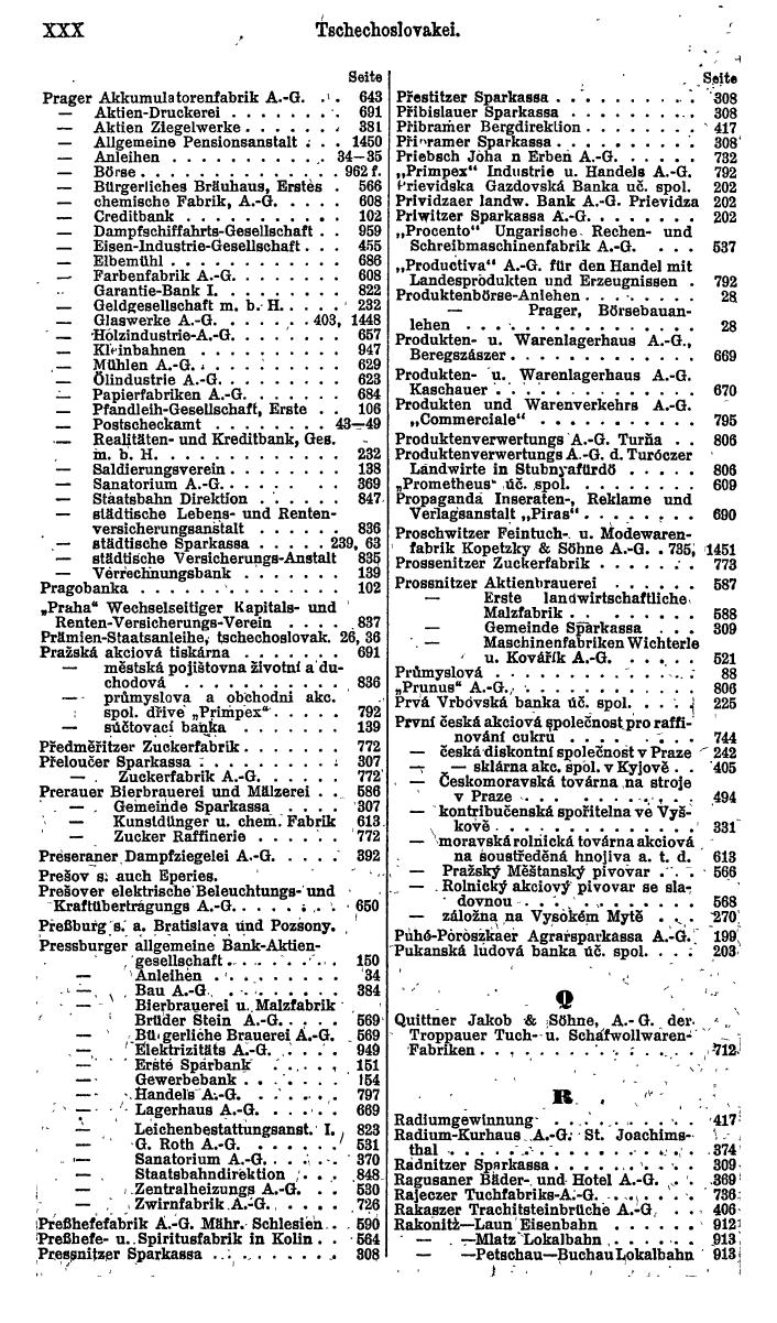 Compass. Finanzielles Jahrbuch 1922: Tschechoslowakei, Jugoslawien. - Seite 34
