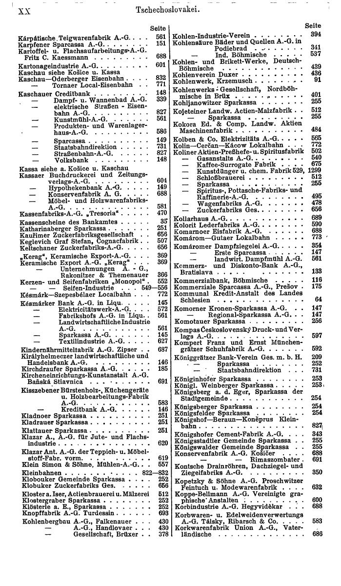 Compass. Finanzielles Jahrbuch 1921: Tschechoslowakei, Jugoslawien. - Seite 24