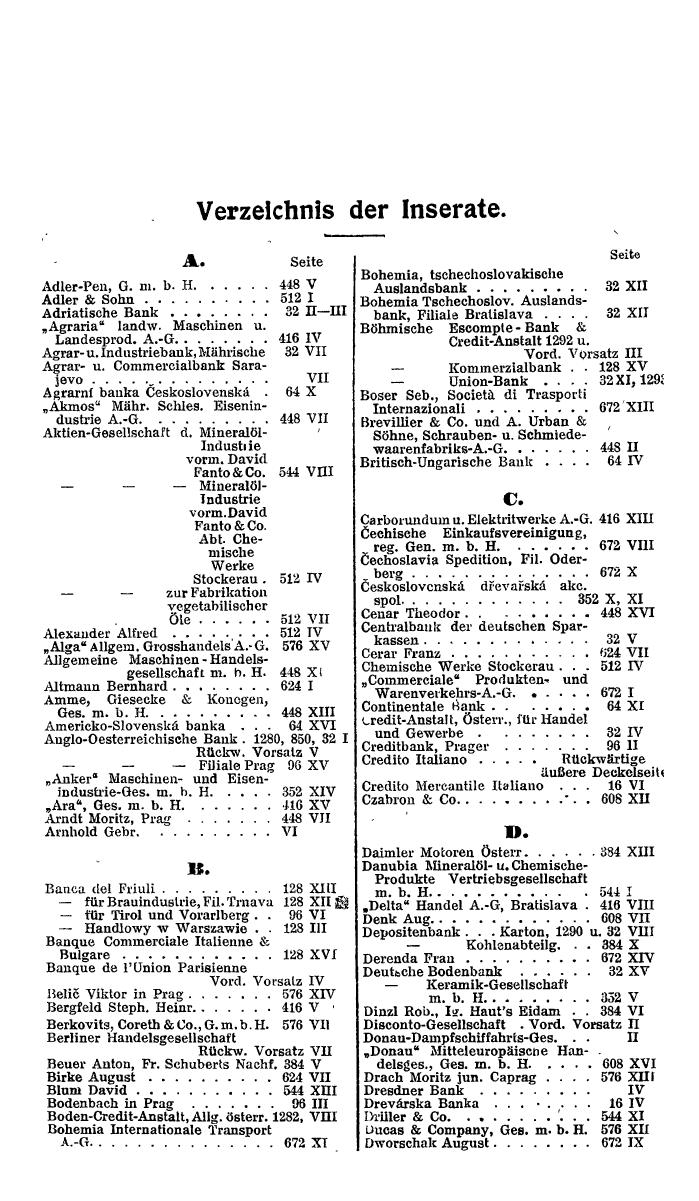 Compass. Finanzielles Jahrbuch 1921: Tschechoslowakei, Jugoslawien. - Seite 60