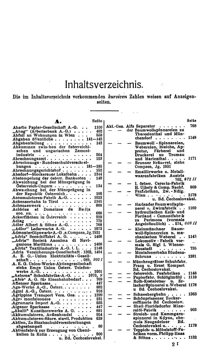 Compass. Finanzielles Jahrbuch 1932: Österreich. - Seite 21