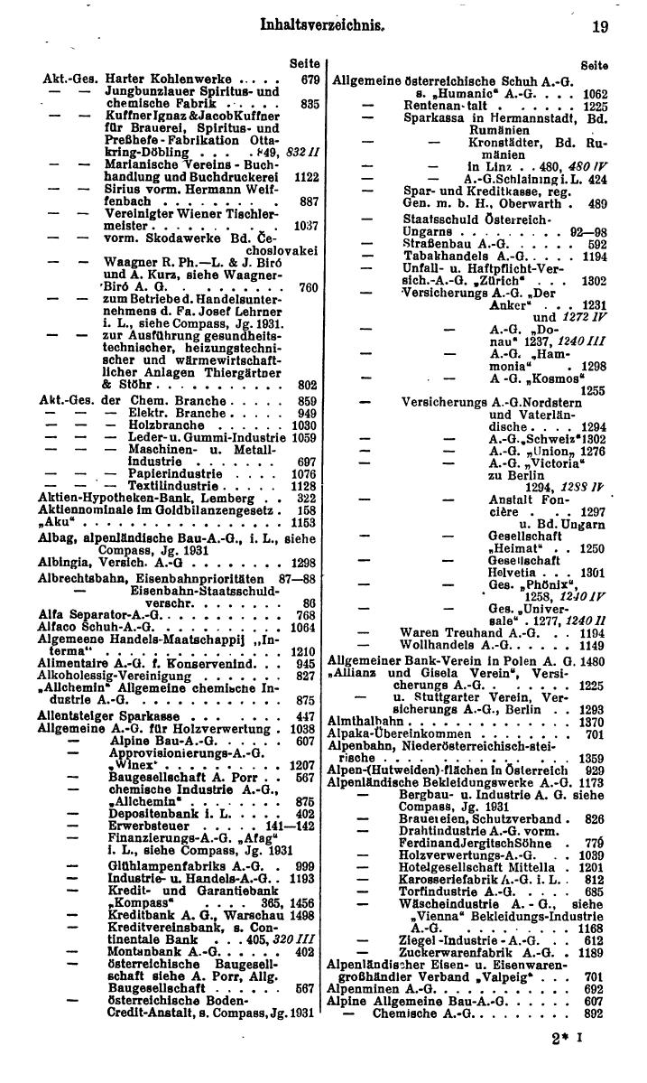 Compass. Finanzielles Jahrbuch 1932: Österreich. - Seite 23