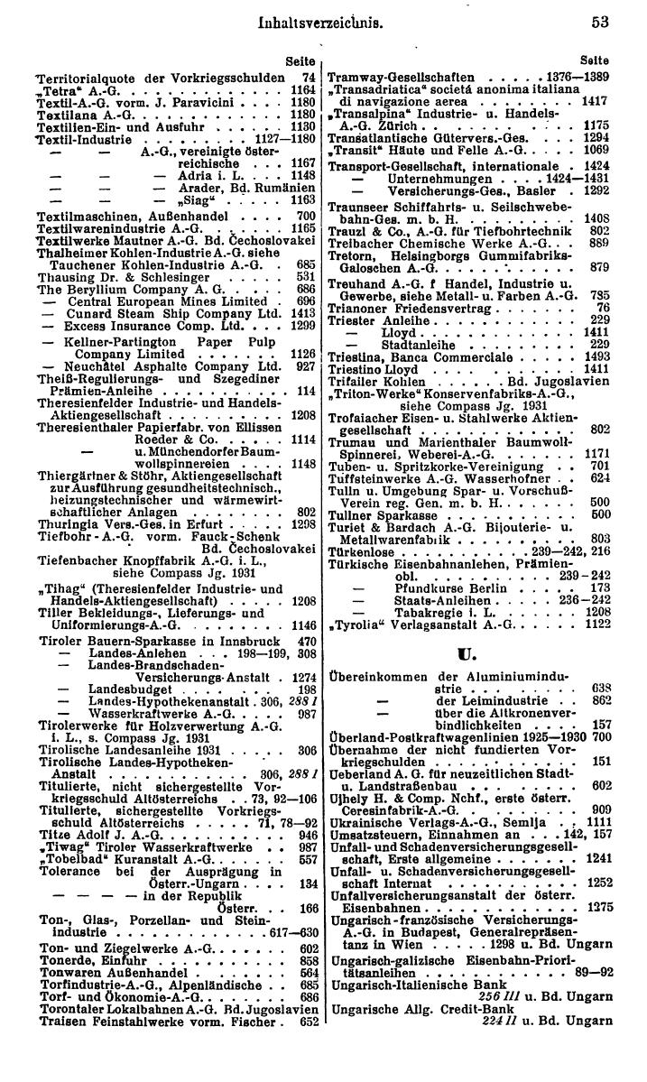 Compass. Finanzielles Jahrbuch 1932: Österreich. - Seite 59