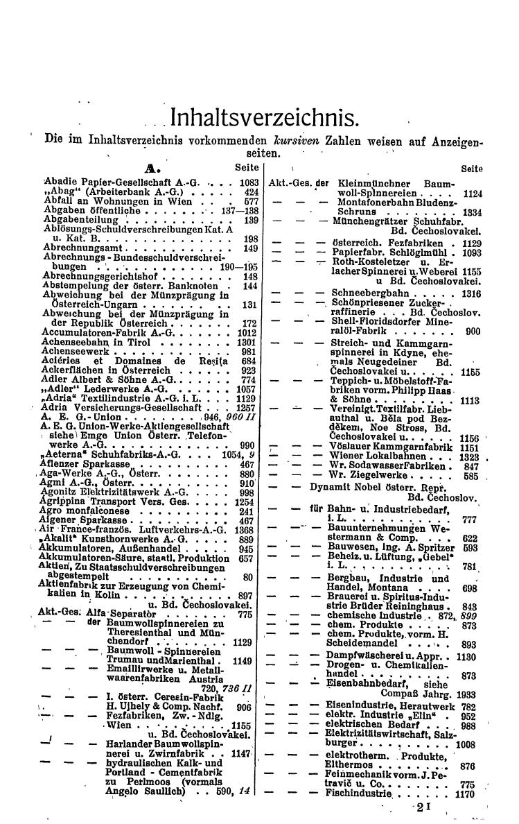 Compass. Finanzielles Jahrbuch 1934: Österreich. - Seite 21