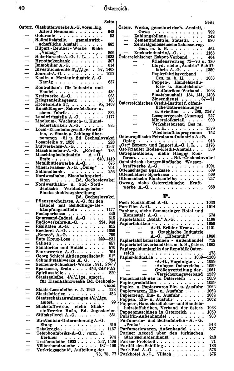Compass. Finanzielles Jahrbuch 1934: Österreich. - Seite 44