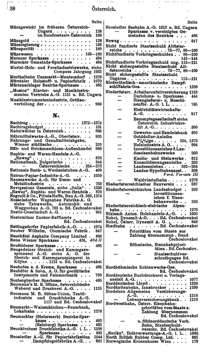 Compass. Finanzielles Jahrbuch 1935: Österreich. - Seite 44