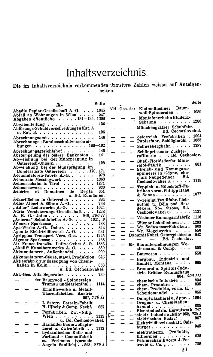 Compass. Finanzielles Jahrbuch 1936: Österreich. - Seite 21