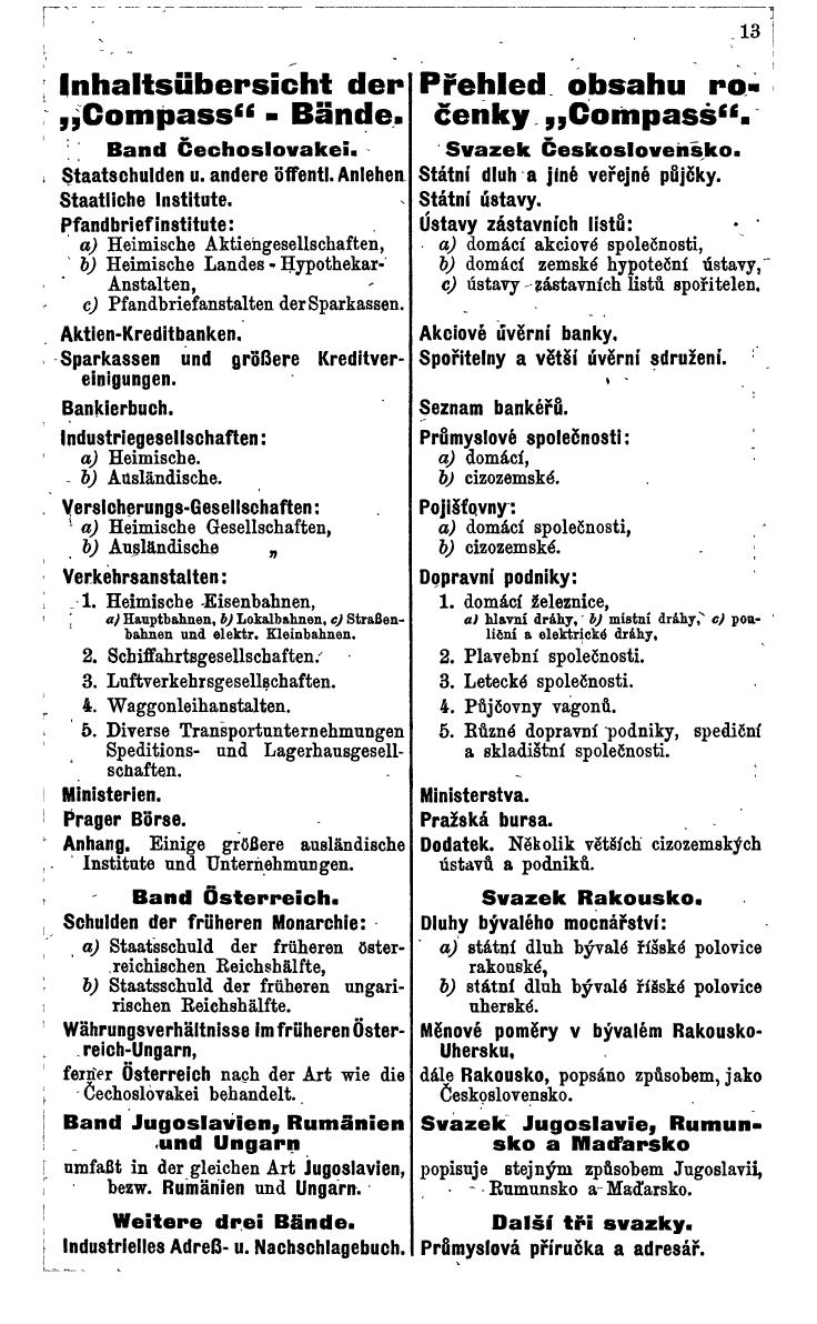 Compass. Finanzielles Jahrbuch 1932: Tschechoslowakei. - Seite 17