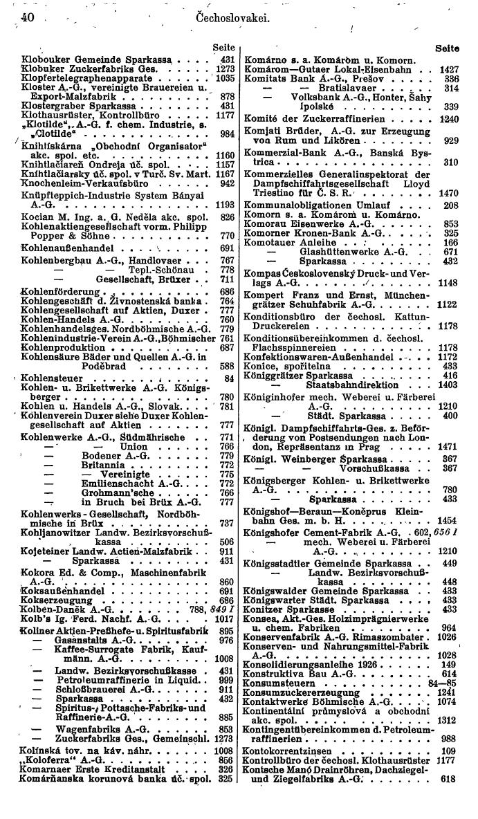 Compass. Finanzielles Jahrbuch 1934: Tschechoslowakei. - Seite 44