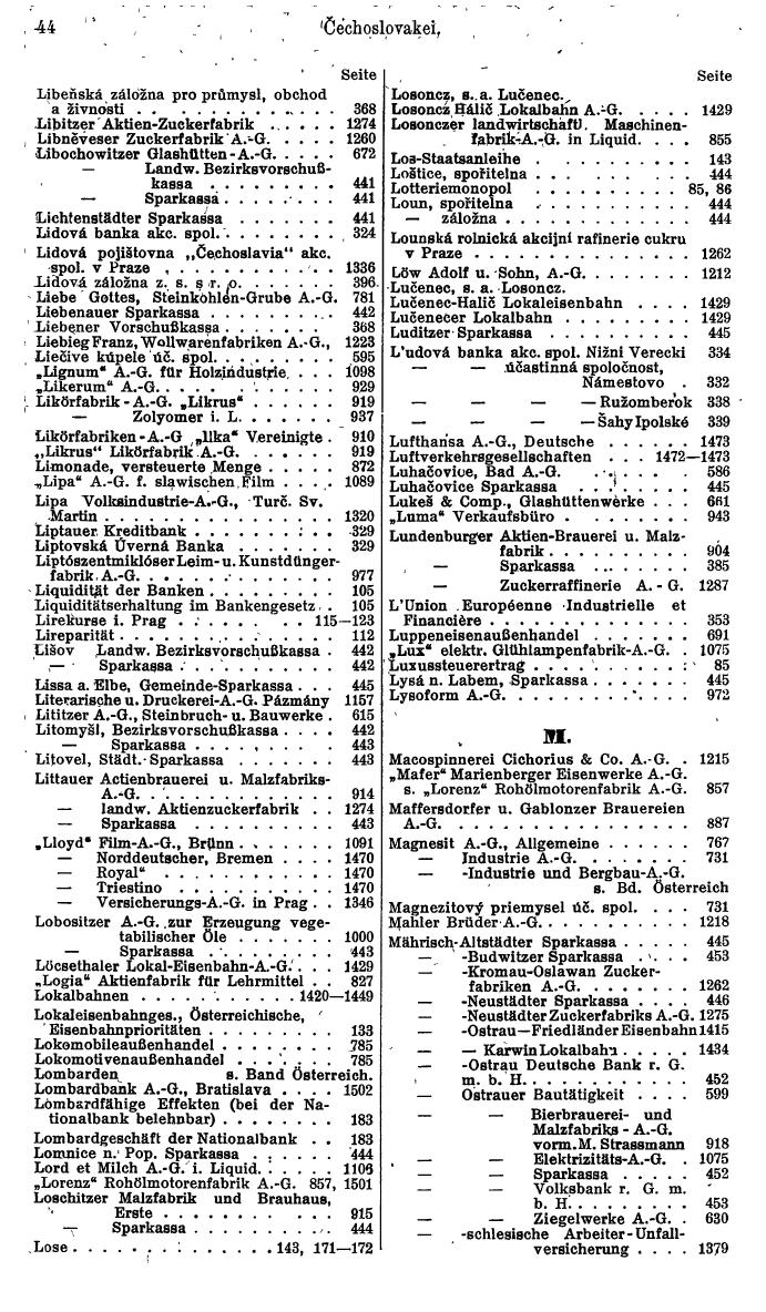 Compass. Finanzielles Jahrbuch 1934: Tschechoslowakei. - Seite 48
