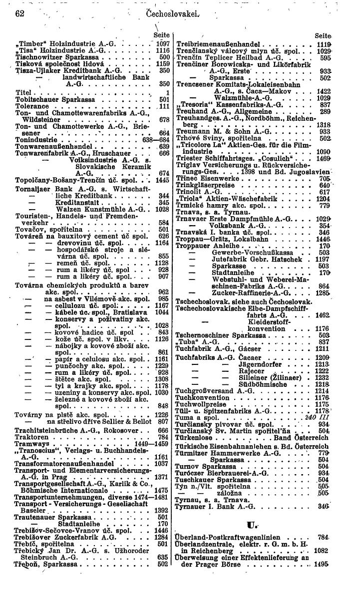 Compass. Finanzielles Jahrbuch 1934: Tschechoslowakei. - Seite 66