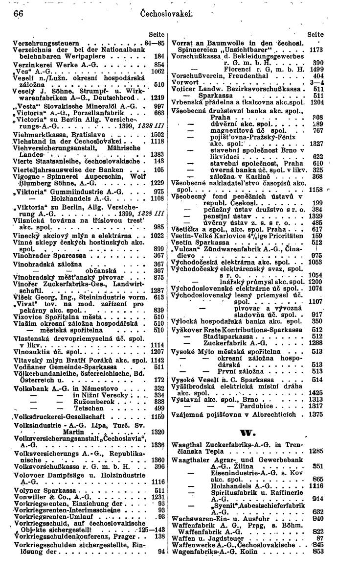 Compass. Finanzielles Jahrbuch 1934: Tschechoslowakei. - Seite 70