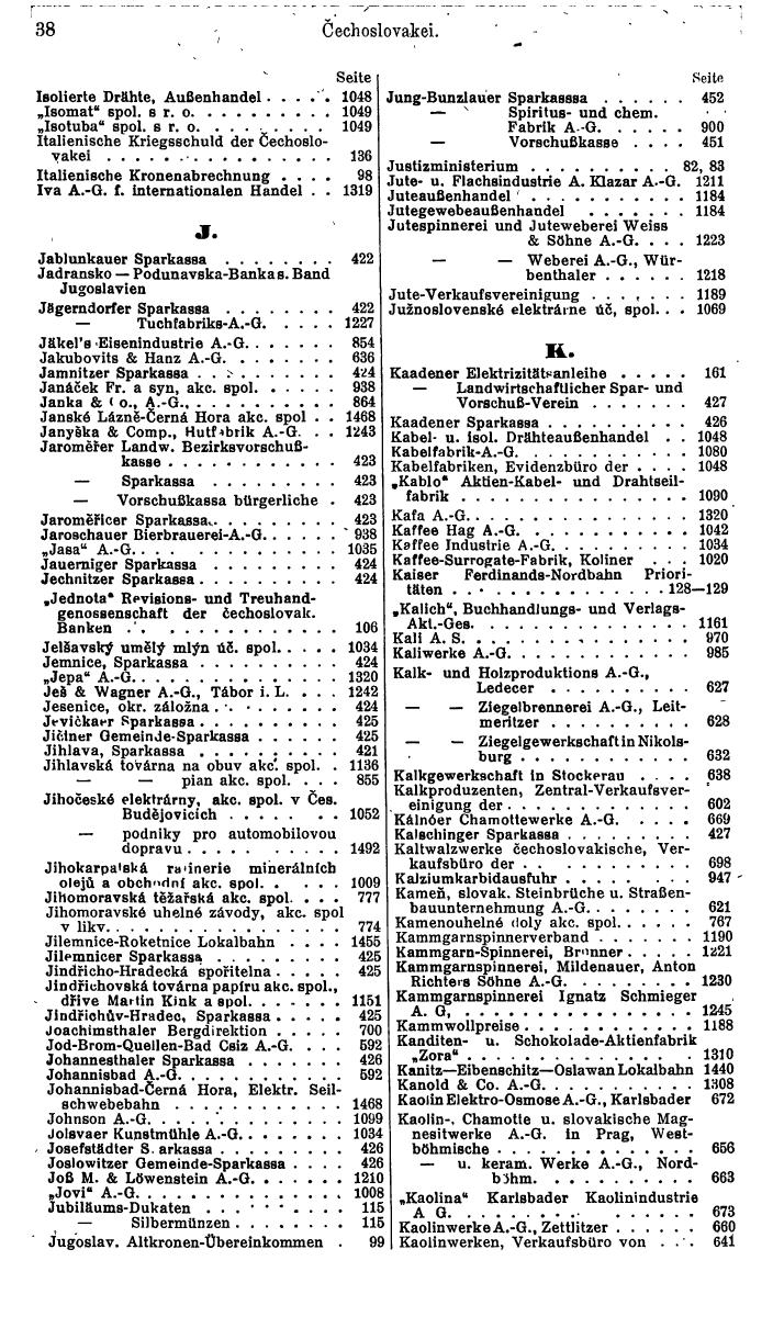 Compass. Finanzielles Jahrbuch 1935: Tschechoslowakei. - Seite 44