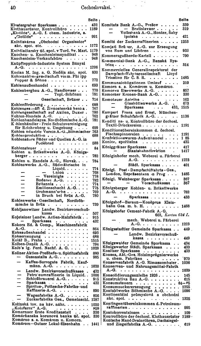 Compass. Finanzielles Jahrbuch 1935: Tschechoslowakei. - Seite 46