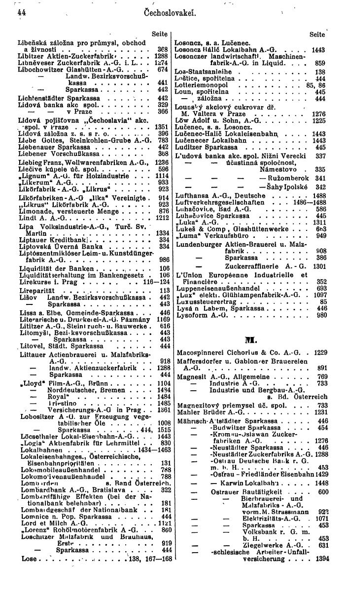 Compass. Finanzielles Jahrbuch 1935: Tschechoslowakei. - Seite 50