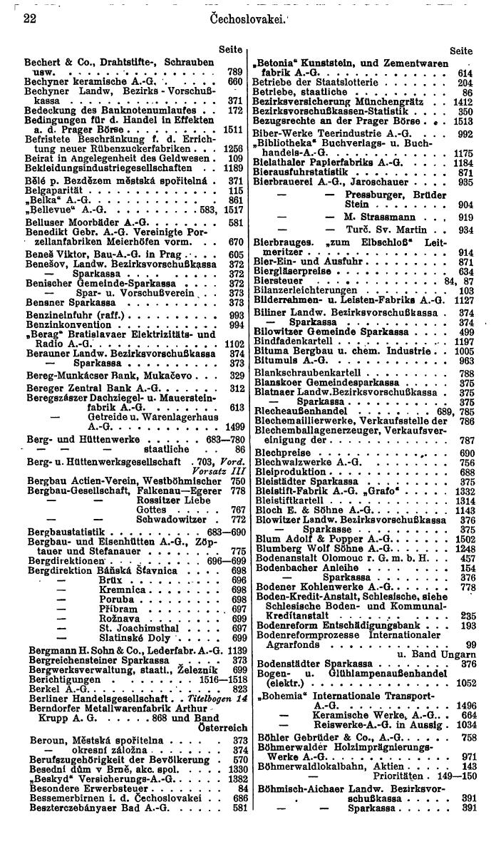 Compass. Finanzielles Jahrbuch1936: Tschechoslowakei. - Seite 26