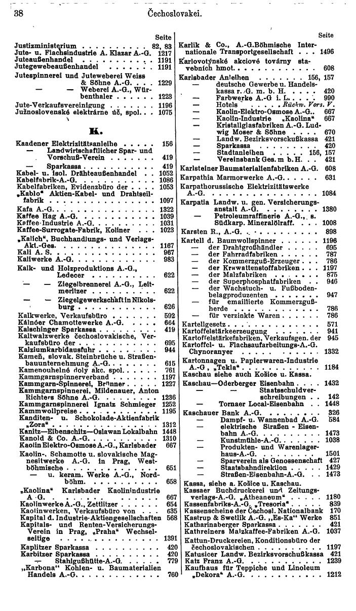 Compass. Finanzielles Jahrbuch1936: Tschechoslowakei. - Seite 42