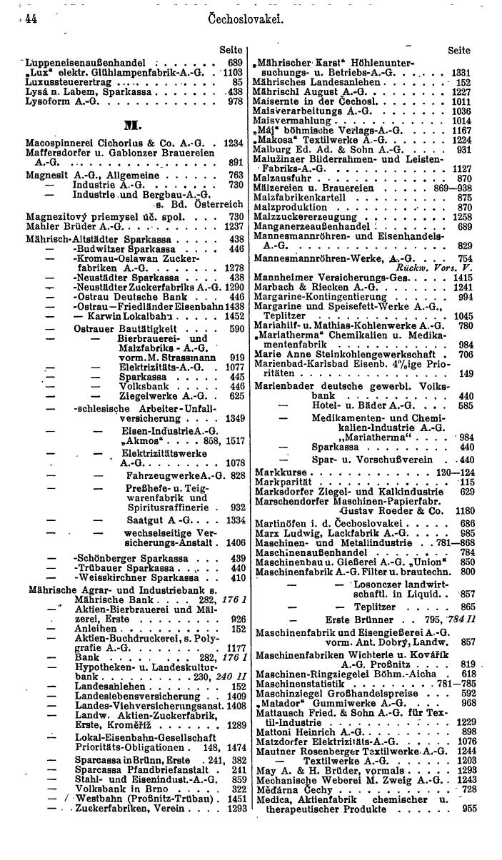 Compass. Finanzielles Jahrbuch1936: Tschechoslowakei. - Seite 48
