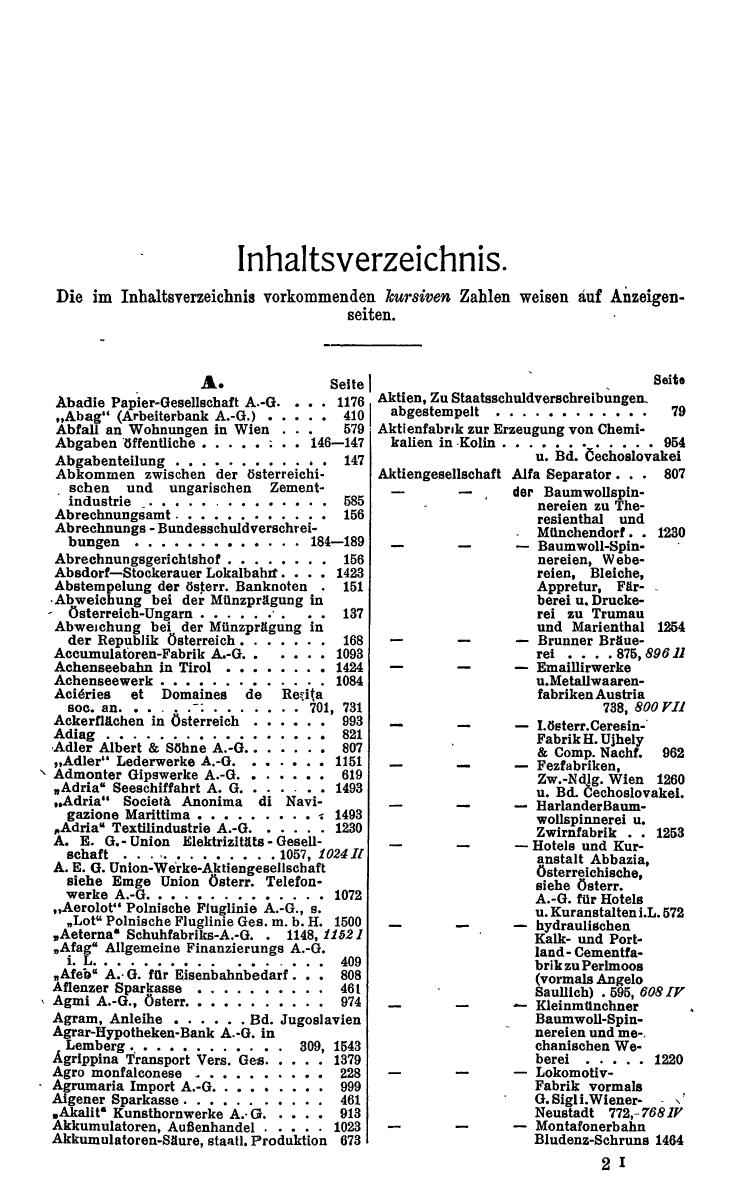 Compass. Finanzielles Jahrbuch 1930: Österreich. - Seite 21