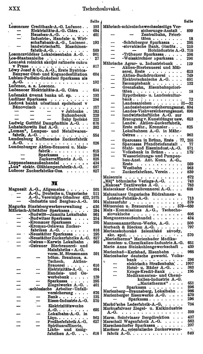 Compass. Finanzielles Jahrbuch 1923, Band II: Tschechoslowakei. - Seite 34