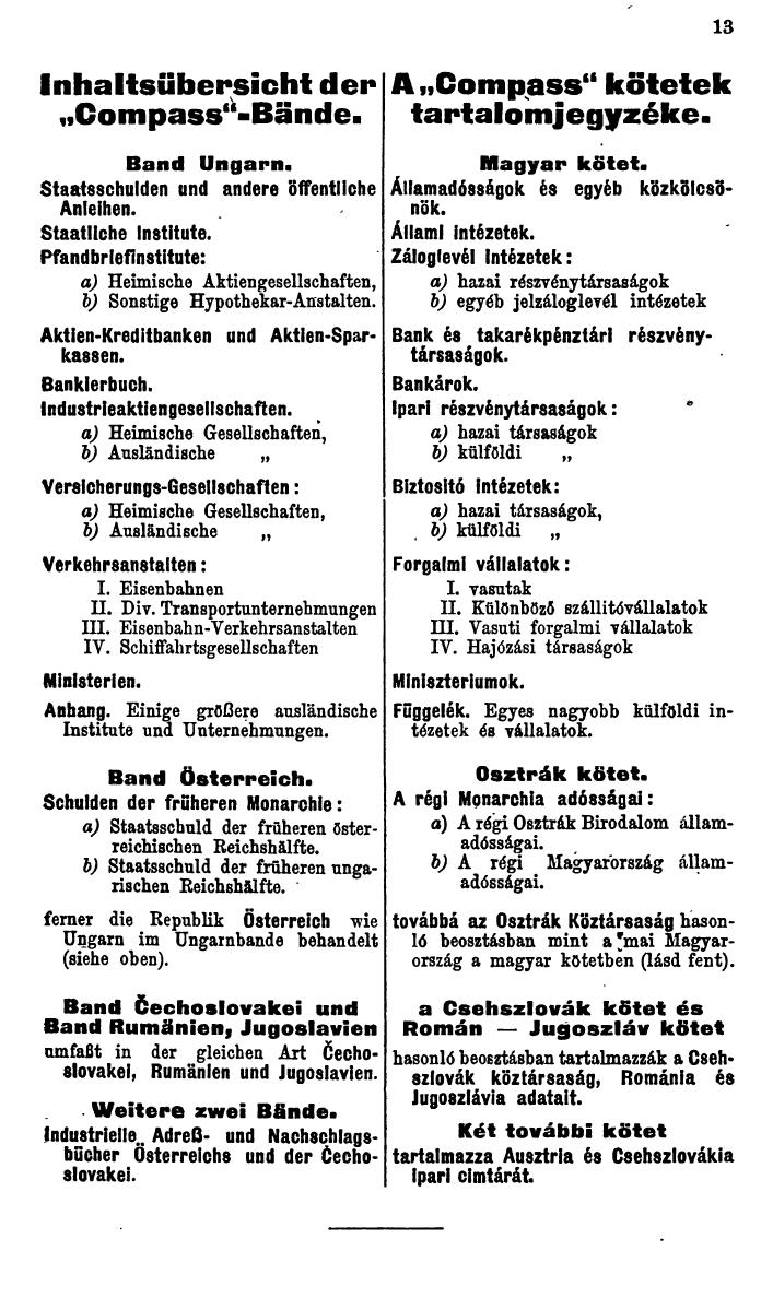 Compass. Finanzielles Jahrbuch 1933: Ungarn. - Seite 17