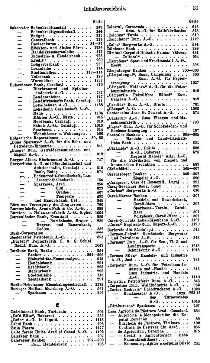 Compass. Finanzielles Jahrbuch 1931: Rumänien. - Seite 35