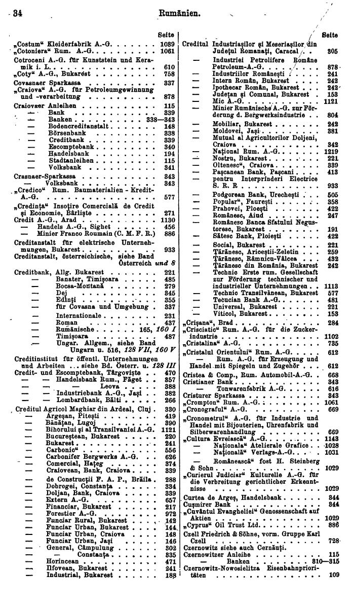Compass. Finanzielles Jahrbuch 1931: Rumänien. - Seite 38